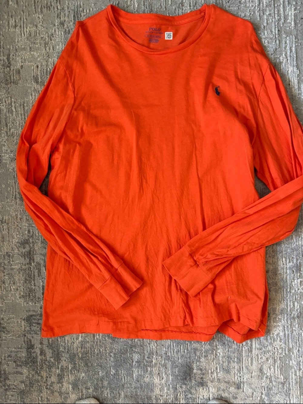 Polo by Ralph Lauren Bright Orange Long-Sleeve Crewneck Tee